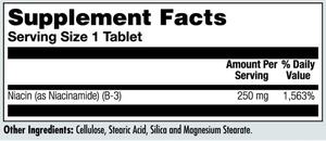 Tablet Niacinamide 250mg Vitamin B3 Suplemen Diet Label Pribadi OEM/ODM 100 Tablet untuk Mendukung Kesehatan Kulit - Product Image 2