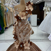 Nouvelle Robe de Soirée Longue en Dentelle, Coupe Sirène Élégante, Effet Amincissant, Épaules Dénudées, en Fibre d'Acétate