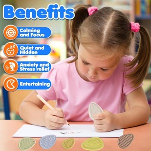 Cross-Border New Educational Interactive SensoryStone Children's Stress Relief Squeeze Toy Silicone Soft Texture <b>Worry</b> <b>Stone</b> - Product Image 6