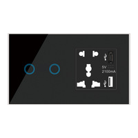 Interruptor Inteligente WiFi Smart Life, Enchufe de Pared Duradero de 240V con 2 Tomas USB+Tipo-C, Panel Táctil, Doble Polo/Doble Vía, Resistente al Agua