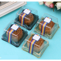 Rond clair fromage crème glacée gâteau aux fruits mousse boîte d'emballage conteneur transparent boîte d'emballage en plastique pour animaux de compagnie avec couvercle