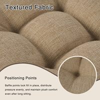 Bantal Kursi Rangka Logam OVOV 14"x14" Alas Anti Selip 4 Buah Kain Tekstur Berumbai Isi Kapas Lembut Untuk Dapur/Ruang Makan