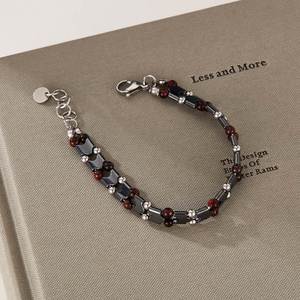 สร้อยข้อมือลูกปัดตาเสือสำหรับผู้ชายทำจากหินธรรมชาติป้องกันสนิมอุปกรณ์เสริมเหล็ก - Product Image 6