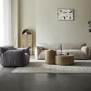 Canapé en tissu de lin pur Wabi-sabi, style nordique rétro, trois ou quatre places, rangée droite, combinaison de canapés - Product Image 3