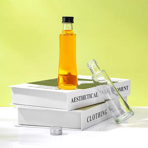 Botella dispensadora de aceite de cocina y vinagre de vidrio transparente redonda de 100 ml al por mayor, portátil, <span class=keywords><strong>con</strong></span> tapas - Product Image 5