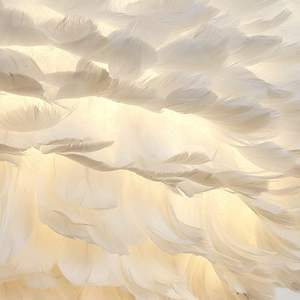 โคมไฟตั้งโต๊ะขนนก โคมไฟกลางคืน โคมไฟสำหรับข้างเตียง ตกแต่งบ้าน สีขาว บ้านและสวน โคมไฟ แสงสว่างและพัดลมติดเพดาน - Product Image 4