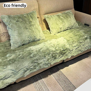 <span class=keywords><strong>Coussin</strong></span> de siège en fourrure de lapin Rex rembourré style crème, antidérapant, pour canapé, idéal pour l'hiver, tapis moelleux, avec support antidérapant et isolation thermique - Product Image 1