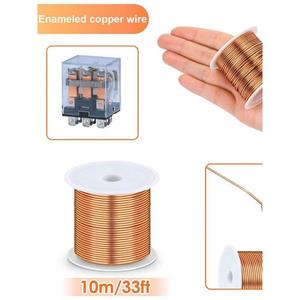 Fil de cuivre émaillé, 10m, 33 pieds, résistant aux hautes températures, isolé pour bobine de moteur, transformateur, expérience d'électro-aimant - Product Image 1