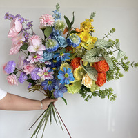 Y-H162 Groothandel Bruiloft Kunstbloemen Kleurrijke Wilde Bloem Zijde Bloemen Kunstbloemen Kunstbloemen Voor Bruiloft Decoratie