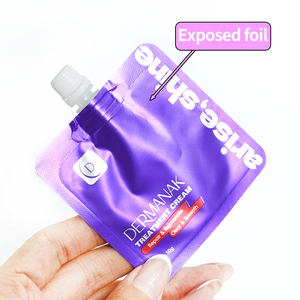 Pochette à bec verseur personnalisée pour échantillons cosmétiques, refermable, avec bec verseur plat, pour crèmes et produits de soin de la peau, sacs Mylar - Product Image 6