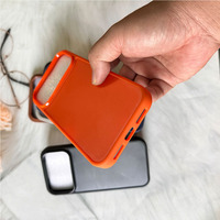 Coque de téléphone magnétique DIY Shenjia pour 17 Pro Max et pour 16/15 Pro, design deux-en-un, matériau TPU orange et verre