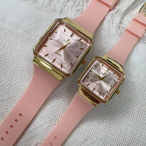 G1 nuova coppia orologio quadrato semplice orologio d'oro orologio uomo e donna Silicone cinturino orologio - Product Image 3