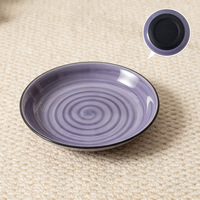 Assiette en céramique pour animaux de compagnie de 6 pouces avec base en silicone antidérapante, plat pour nourriture humide et friandises pour chats