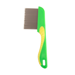 Commercio all'ingrosso manico in plastica in acciaio inox Pet toelettatura zecche pettine cane gatto pettine - Product Image 5