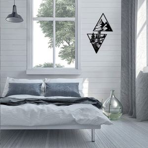 Décoration murale artisanale en fer forgé Cerf et Ruisseau de Forêt, Ornement mural d'art moderne pour la décoration intérieure - Meilleures ventes - Product Image 4