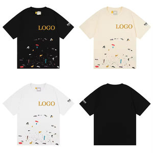 Camisas Casuales de Verano para Hombre, Estilo Vintage Americano, 100% Algodón, Estampado Puff, con Reducción de Aranceles - Product Image 1