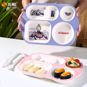 Wuhe Childrens Cartoon Divided Plate Food Grade Drop Proof Rectangle For Kids Meal - Product Image 2