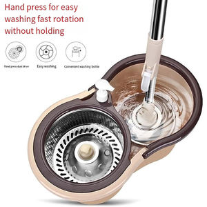 Système de nettoyage domestique magique à rotation 360° auto-essoreur, avec tête de balai absorbante et seau essoreur, fournitures certifiées du fabricant - Product Image 2