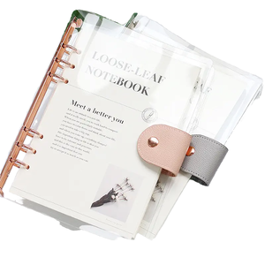 A5 PVC Mềm Rõ Ràng Bìa Máy Tính Xách Tay Với 6-Nhẫn Xoắn Ốc Trong Suốt Tạp Chí Kế Hoạch DIY Scrapbook Giấy Máy Tính Xách Tay Cuốn Sách - Product Image 4