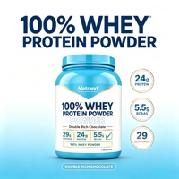 Poudre de protéines de lactosérum Metrand 100% Double Rich Chocolate, 24g de protéines, 5,5g de BCAA, complément nutritionnel sportif pour la croissance musculaire