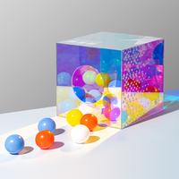 Boîte en acrylique de couleur fantôme, décoration de bureau, boîte d'affichage publicitaire pour transporter des objets