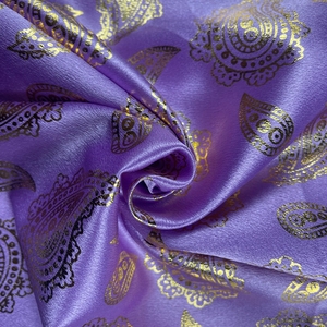 Thiết Kế Mới Bóng Lá In Mỹ Lụa Satin Vải Cho Thời Trang Quần Áo Sử Dụng - Product Image 1