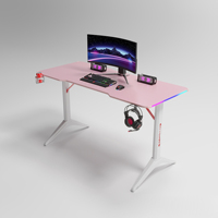 Escritorio Gaming RGB Negro Moderno de Diseño Nuevo al por Mayor para Oficina en Casa, Mesa de Computadora Personalizada, Mesa de Juego Personalizada, Escritorio de Trabajo