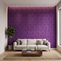 Autocollants muraux décoratifs en feutre PET texturé violet moderne pour salon, chambre à coucher, chambre d'enfant, bureau à domicile