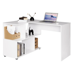 Bureau de travail moderne convertible en panneaux de bois pour villa, table d'ordinateur et d'écriture <span class=keywords><strong>DECOHOME</strong></span> HF-CT055, livré en kit - Product Image 6