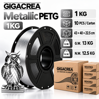 Filamen PETG Metalik Hitam Perak 1.75mm 1KG Grosir Pabrik untuk Printer 3D FDM OEM ODM Pasokan Massal