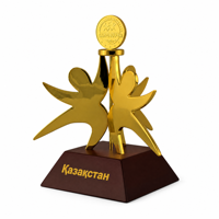 Trophée Métallique Personnalisé pour Événements, Souvenir, Concept Poli, Figurine de Travail d'Équipe