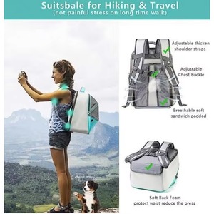 Mochila transportadora de mascotas con muestra gratuita, expandible, duradera, de malla transpirable, mochila transportadora para gatos y perros pequeños, a prueba de escapes - Product Image 5