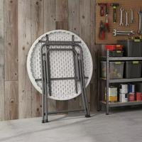 Table de bistrot pliante moderne à plateau haut pour l'extérieur, le jardin, la restauration et l'hôtellerie – Table haute pliable en plastique pour le camping