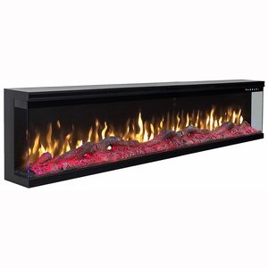 <span class=keywords><strong>Chimenea</strong></span> Eléctrica LONGHUA FLAME de 42" 50" 60" 72" 100" con Vista de 3 Lados, <span class=keywords><strong>Empotrable</strong></span> en Pared, <span class=keywords><strong>Decorativa</strong></span> con Panel de Vidrio - Product Image 2