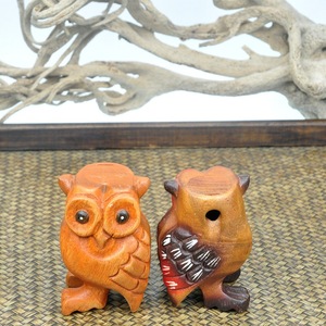 Instrument en bois vintage hibou artisanat drôle enfants sifflet jouet divers endroits en bois hibou artisanat décoration - Product Image 4