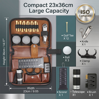 Sac d'accessoires de golf en plastique et cuir PU imperméable avec logo personnalisé, kit d'outils 12-en-1, pochette organisatrice, ensemble cadeau d'entreprise pour tournoi