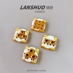 Adorno de Resina con Patrón de Animales en 3D, Miniatura de Pan Tostado, para Decoración del Hogar, Forma Irregular, Resina Plástica con Tratamiento Epóxico - Product Image 3