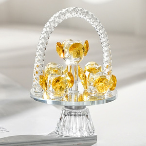 Statues de fleurs en cristal vintage de haute qualité, décorations de bureau sculptées pour la maison, pour offrir en cadeau à la Saint-Valentin à maman, à femme, à petite amie - Product Image 5