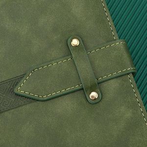 High Quality Green Leather Hardcover 100GSM Glazed Paper Inside Pages <b>Diary</b> <b>Notebook</b> with Customized 2025 - Product Image 3