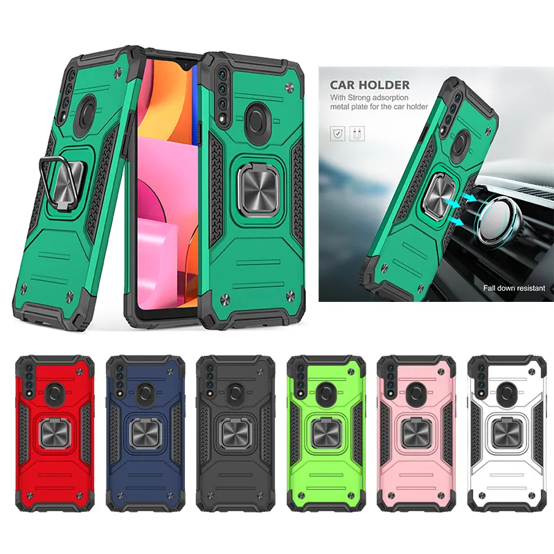 Hybrid Case For Samsung A32 5G A72 A52 A02 case PC TPU mobile phone case With 360 Metal Ring car magnetic armor protective cover