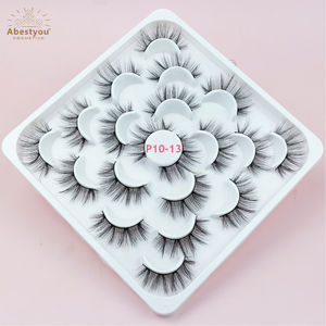 Abestyou toptan 15-30mm kabarık sahte vizon tam şerit kirpik ambalaj kutuları ile özel etiket vizon satıcı yanlış Lashes - Product Image 5
