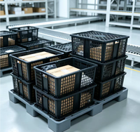 Boîtes à fruits en plastique PP empilables et ventilées, paniers réutilisables pour fruits et légumes, adaptés à la récolte agricole et aux fruits frais