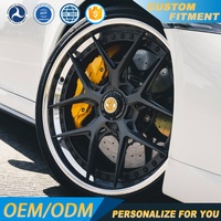 Jantes forgées Vossen personnalisées en 3 parties, aluminium poli noir, pour voitures de luxe et de performance, carrosserie large