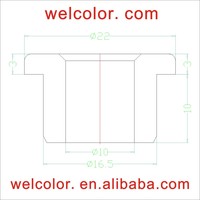 Bouchon en caoutchouc de silicone de qualité personnalisée 16,5 mm 16,5 16 mm, passe-câble rond creux, joint d'étanchéité, bouchon de type T avec trou de 10 10,0 10 mm