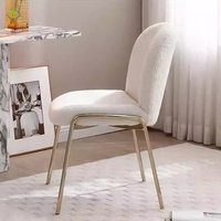 Chaise de salle à manger en tissu à dossier haut Beige blanc marron rose gris or noir métal chaise de salle à manger en cuir de haute qualité