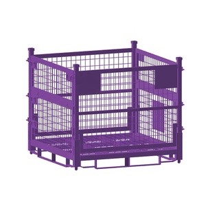 Jaula de almacenamiento galvanizada plegable y apilable bañada en caliente - Product Image 6