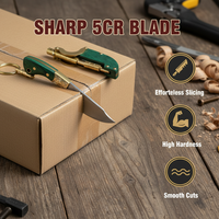 Paslanmaz Çelik Bıçaklı Ahşap El Yapımı Bıçak, Reçine Bakır Kılıflı, Yüksek Sertlikte, DIY OEM Kampçılık Taşınabilir Anahtarlık Bıçağı