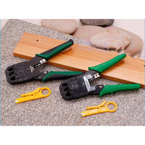 Pince à sertir pour câbles réseau RJ45 200 mm, avec dénudeur de fils frontal en acier 45 inclus, pour outils de sertissage DIY - Product Image 1