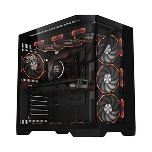 Gabinete de Computadora de Escritorio ATX de Torre Media con Expansión de 7 Ranuras para Disco Duro Dual, Tres Lados de Vidrio Templado, Efecto de Iluminación Panorámica, Esports - Product Image 1