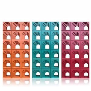 Moderne ziekenhuis wandpanelen negen vierkante grid PU steen lichtgewicht polyurethaan dubbelzijdig grid waterdicht verwijderbare bekleding - Product Image 3